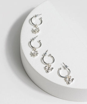 Set Aros Flor Y Abeja