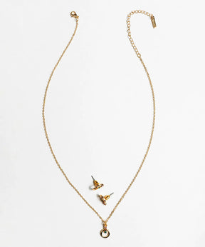Set Collar Y Aros Detalle Strass