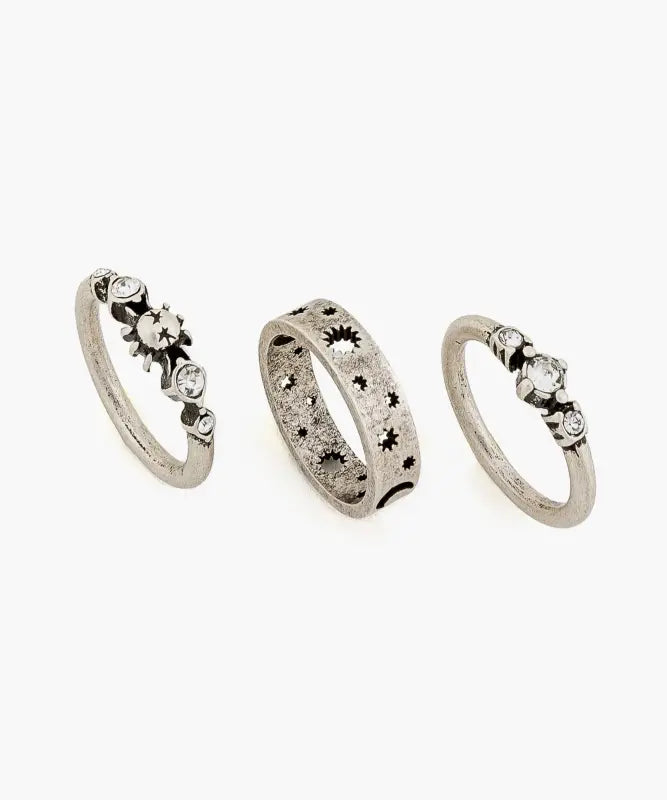 Set Anillos Acero Inoxidable Mystic