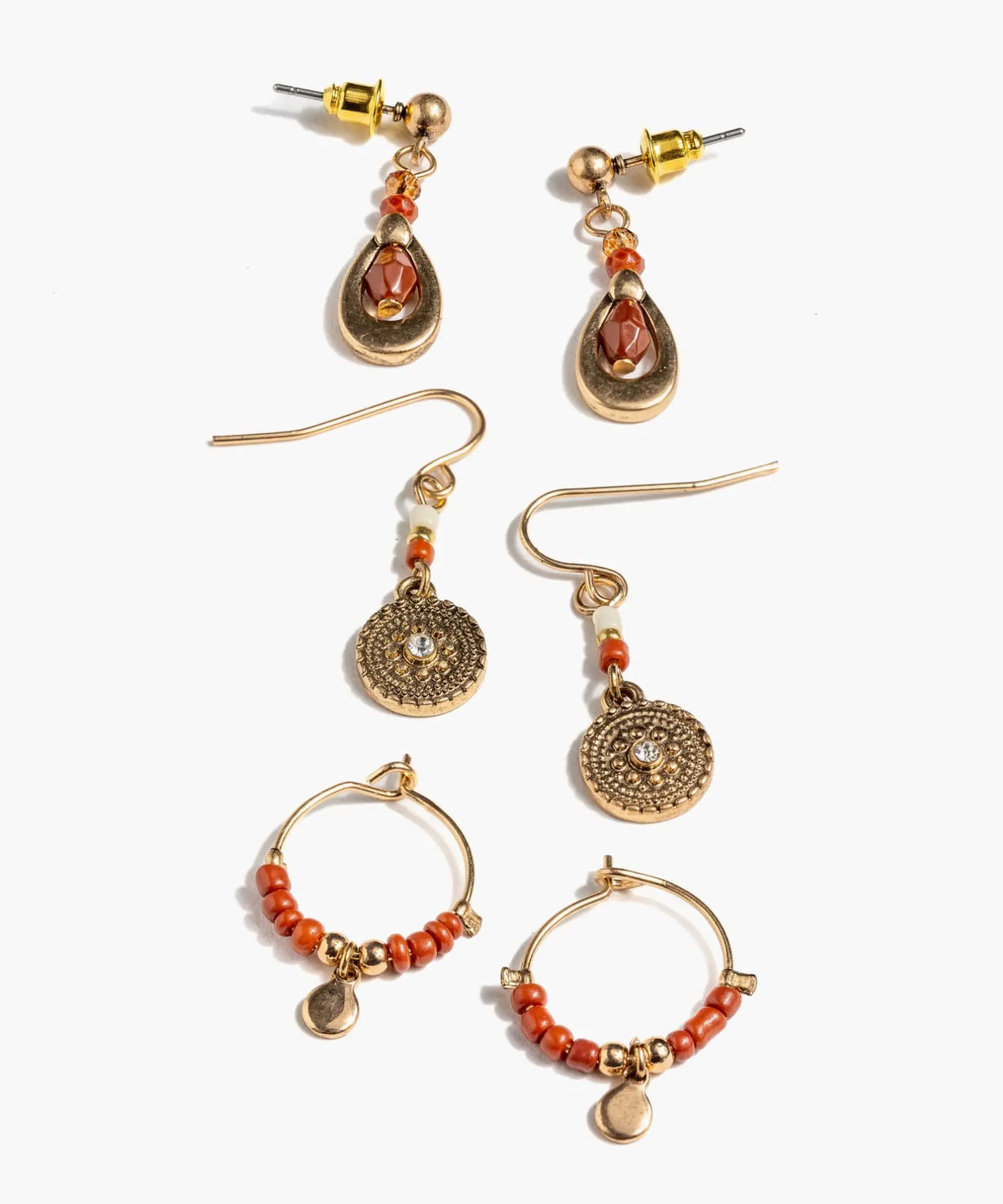 Set Aros Boho Mostacillas