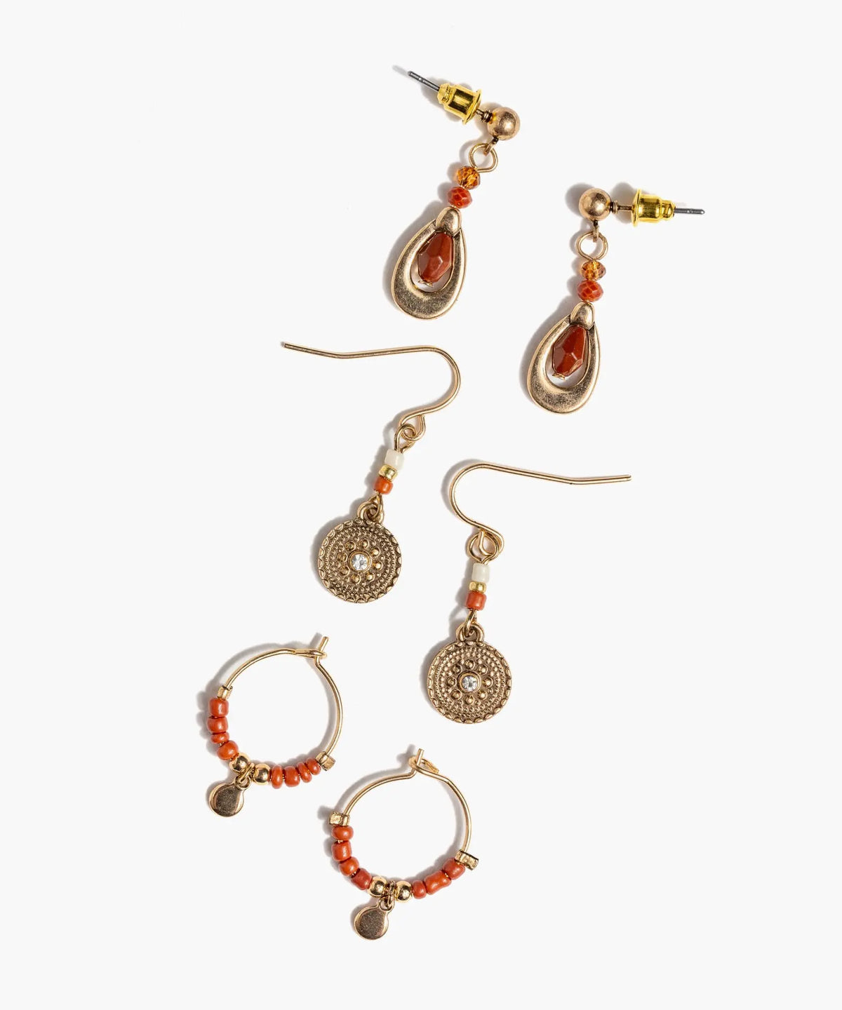 Set Aros Boho Mostacillas
