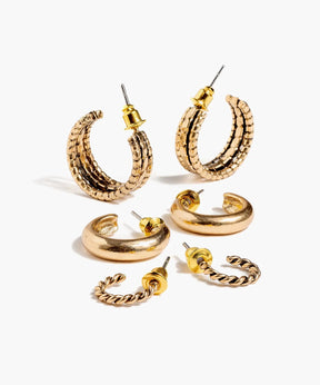 Set Aros Boho Argollas Textura
