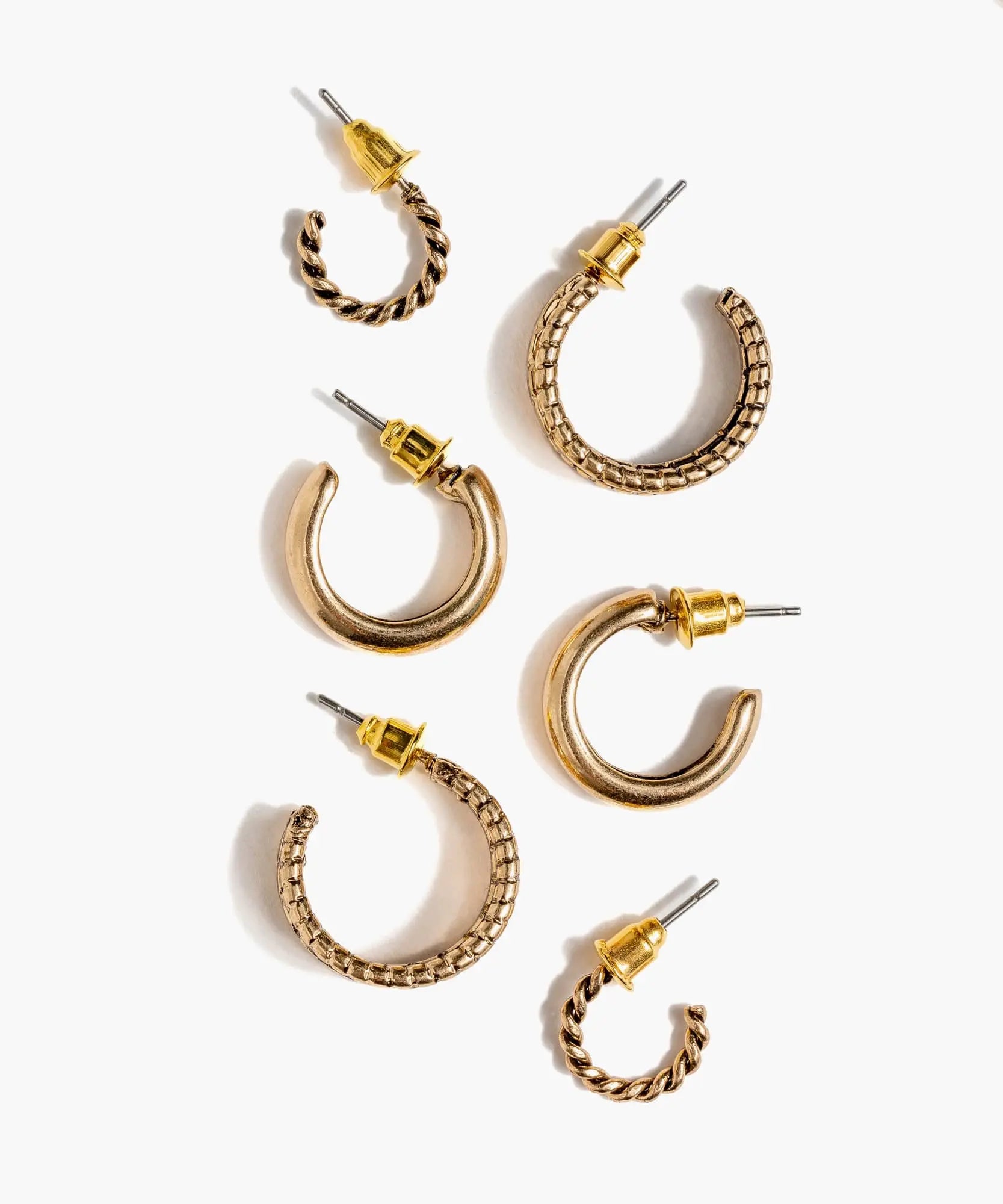 Set Aros Boho Argollas Textura