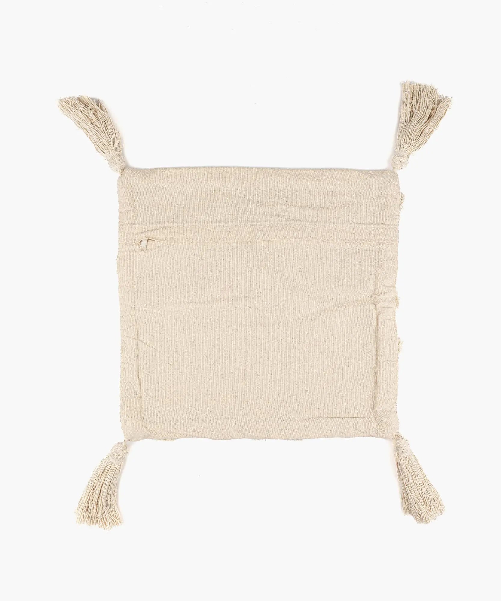 Funda Cojín Algodón Borlas Boho