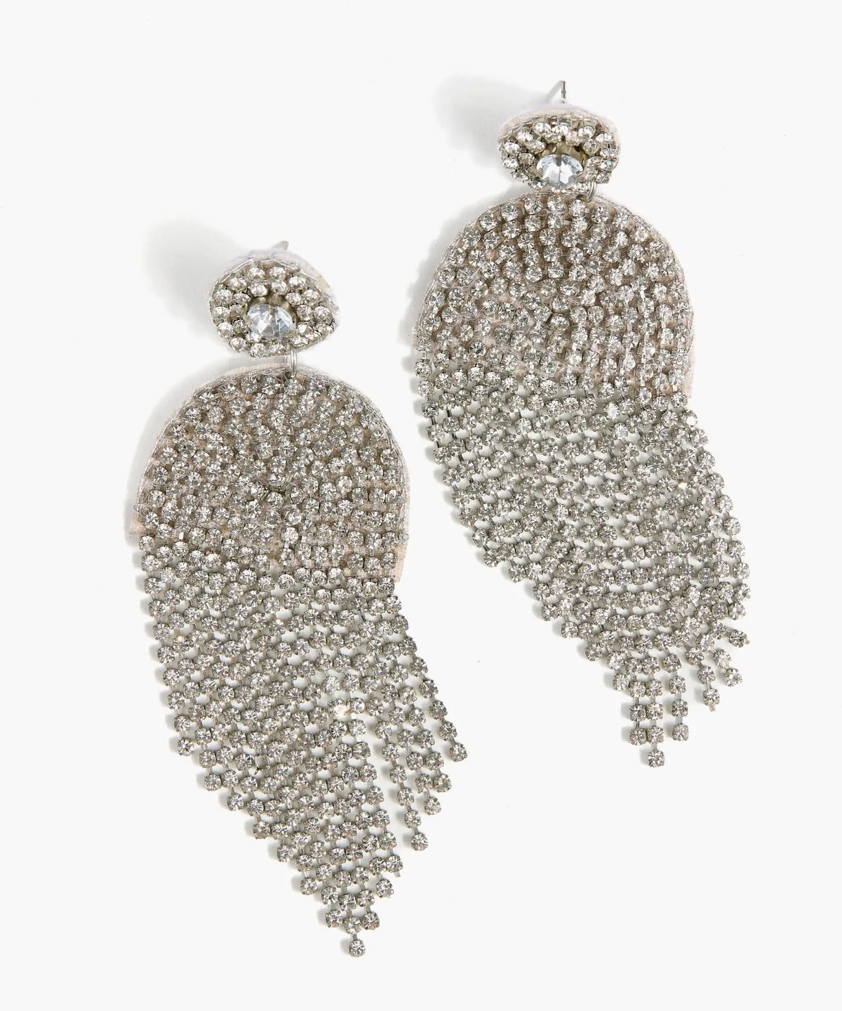Aros Strass Colgantes - Plateado