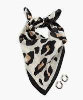 Set Pañuelo Y Aros Animal Print