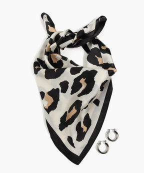 Set Pañuelo Y Aros Animal Print
