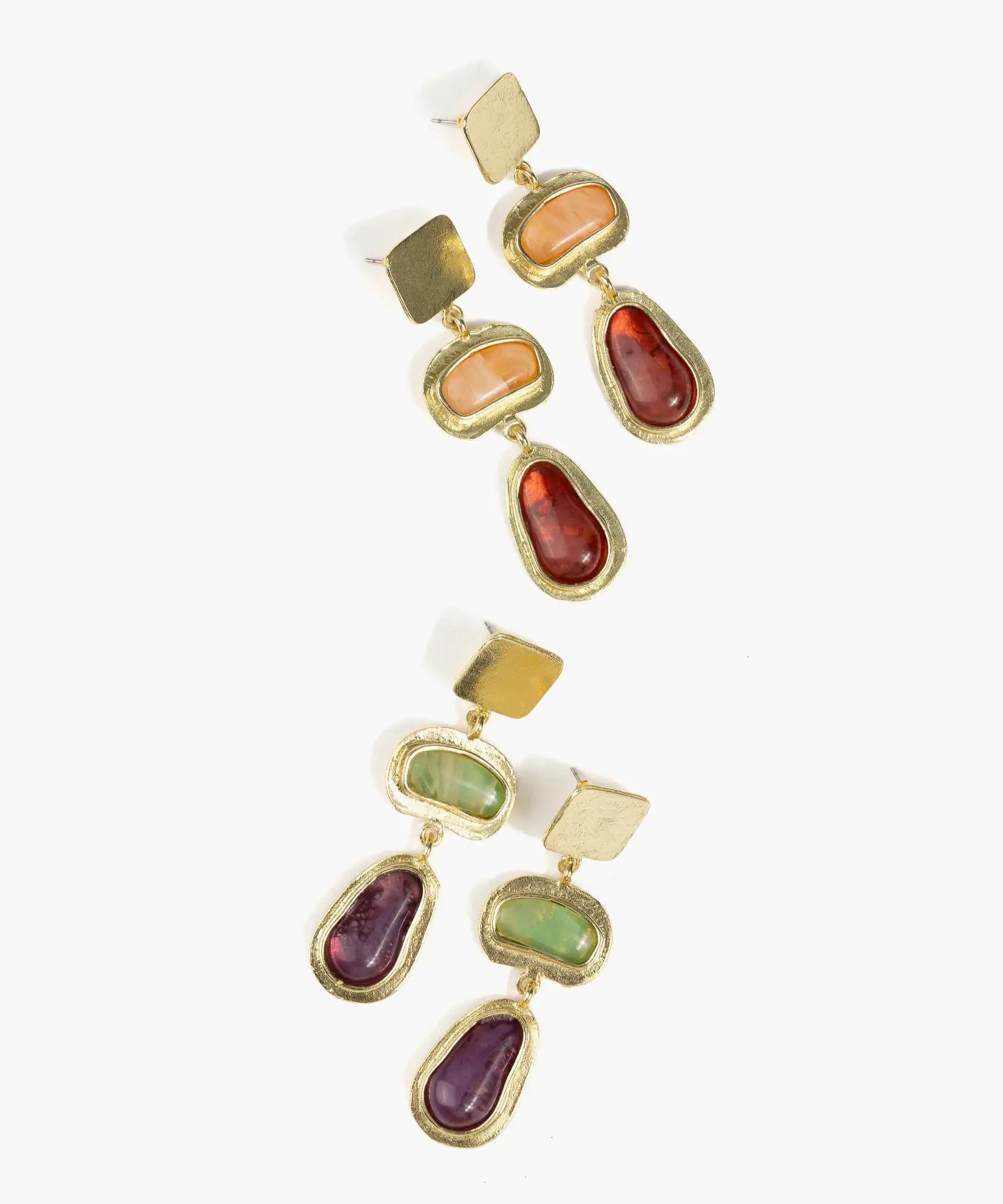Aros Piedras Doble Color