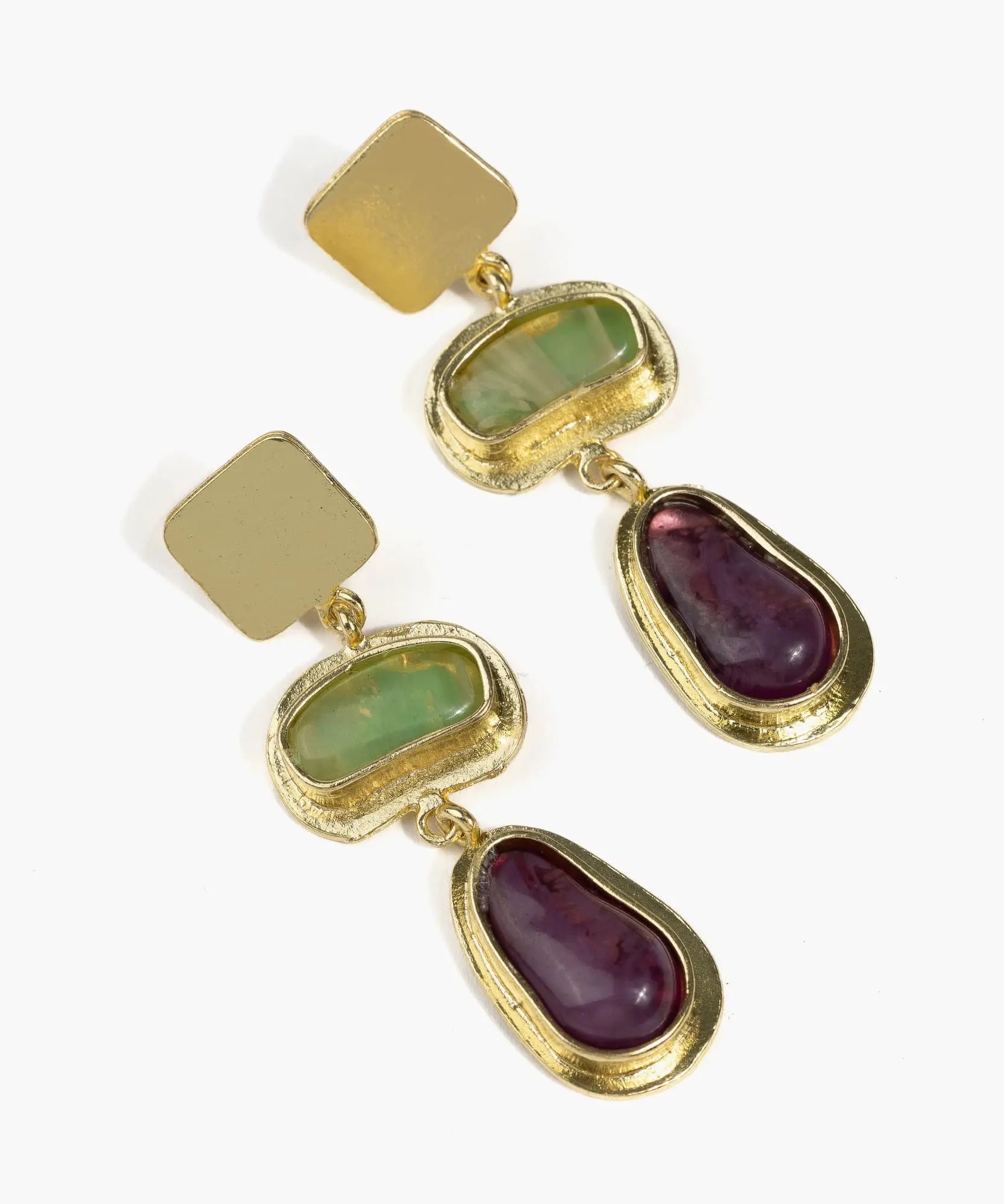 Aros Piedras Doble Color