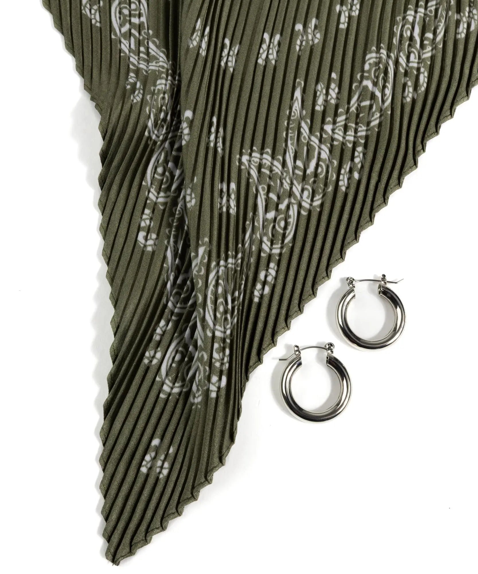 Set Pañuelo Y Aros Plisado