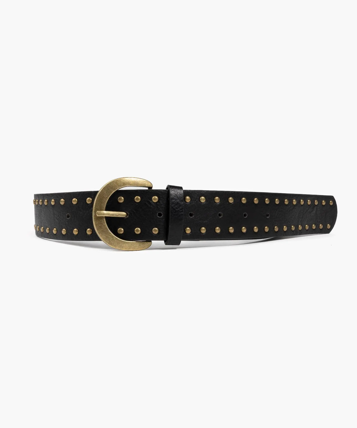 Cinturón Tachas Hebilla Redonda - Negro / S/M