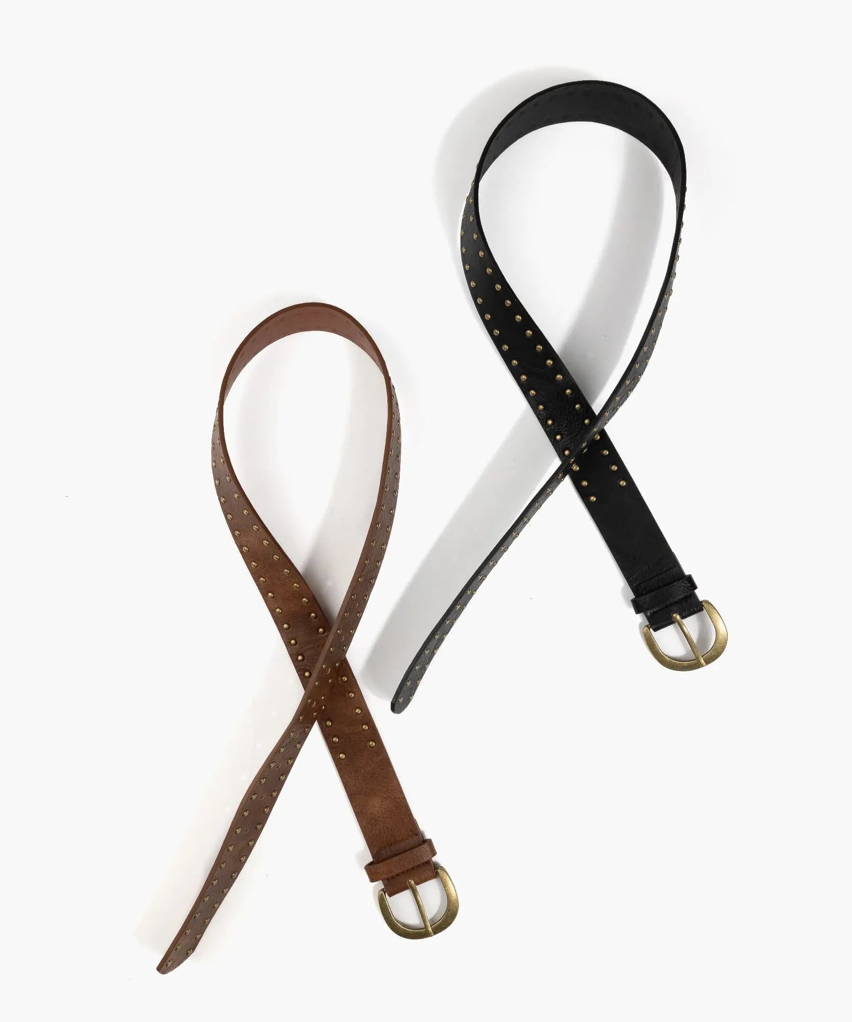 Cinturón Tachas Hebilla Redonda