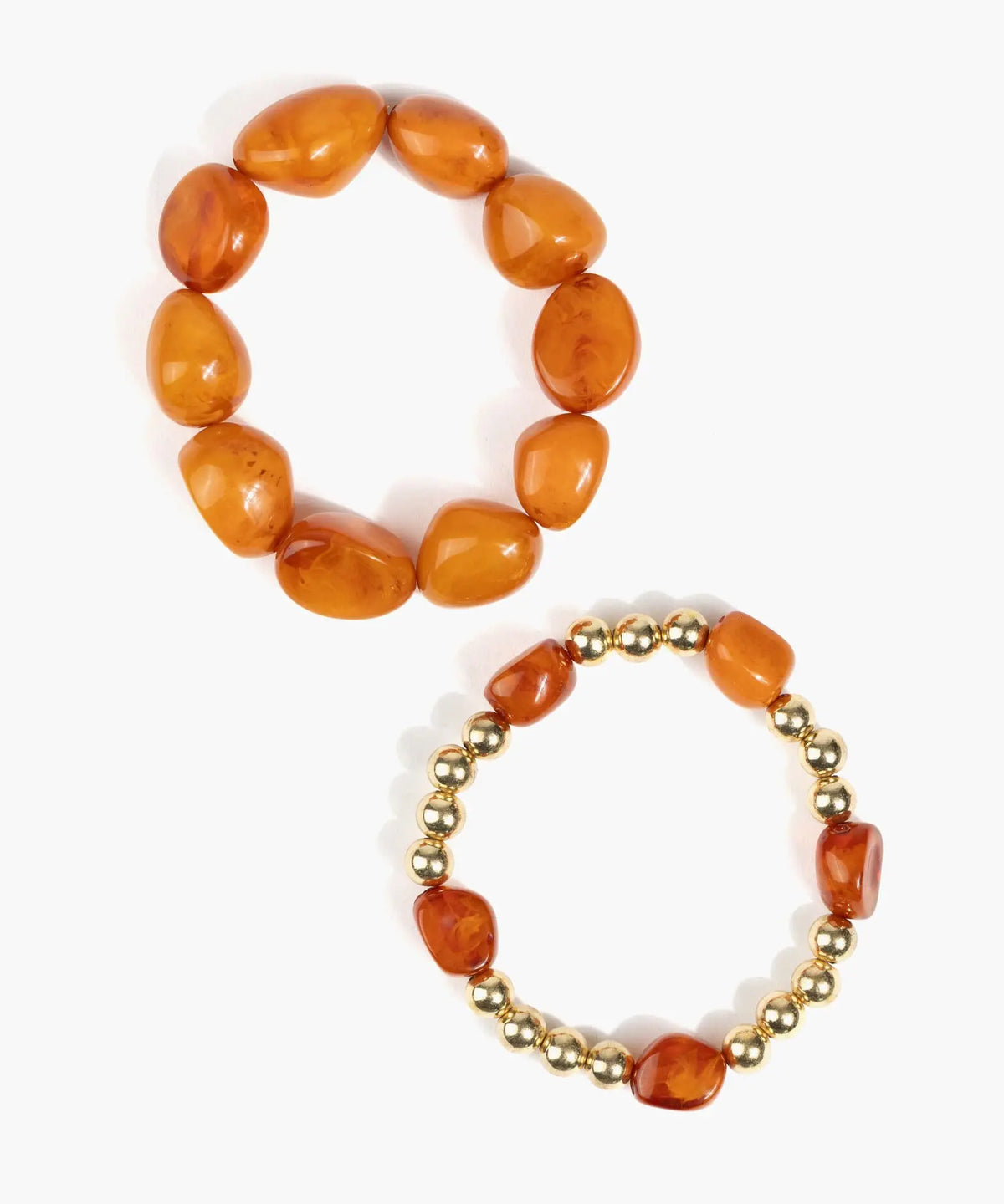 Set Pulseras Piedras - Camel