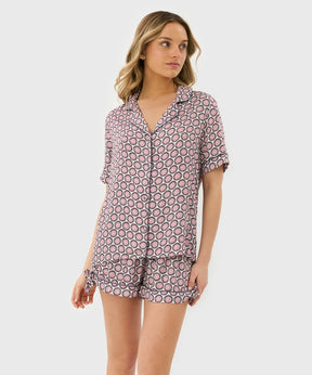 Pijama Camisero Flores Circulares
