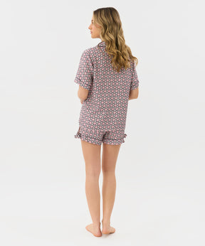 Pijama Camisero Flores Circulares