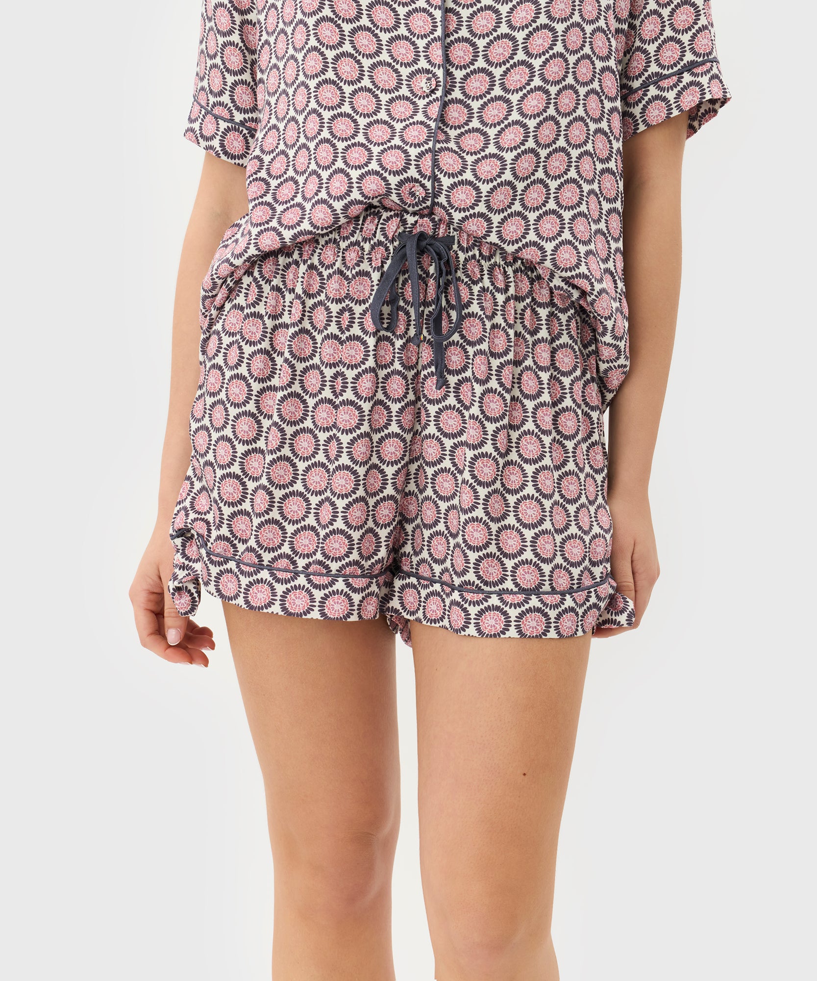 Pijama Camisero Flores Circulares