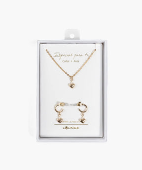 Set Collar Y Aros Corazones