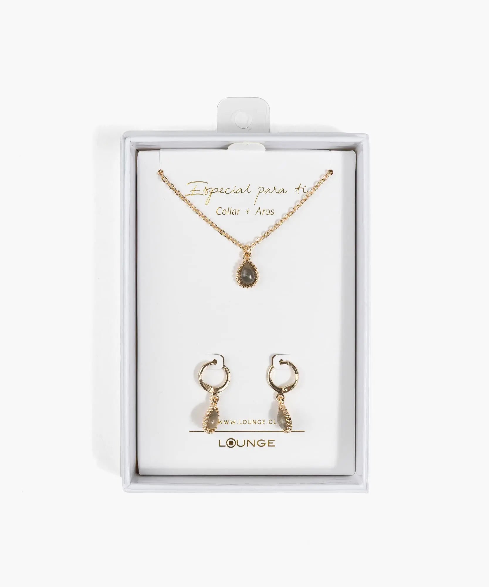 Set Collar Y Aros Piedra