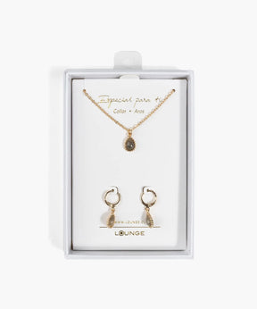 Set Collar Y Aros Piedra
