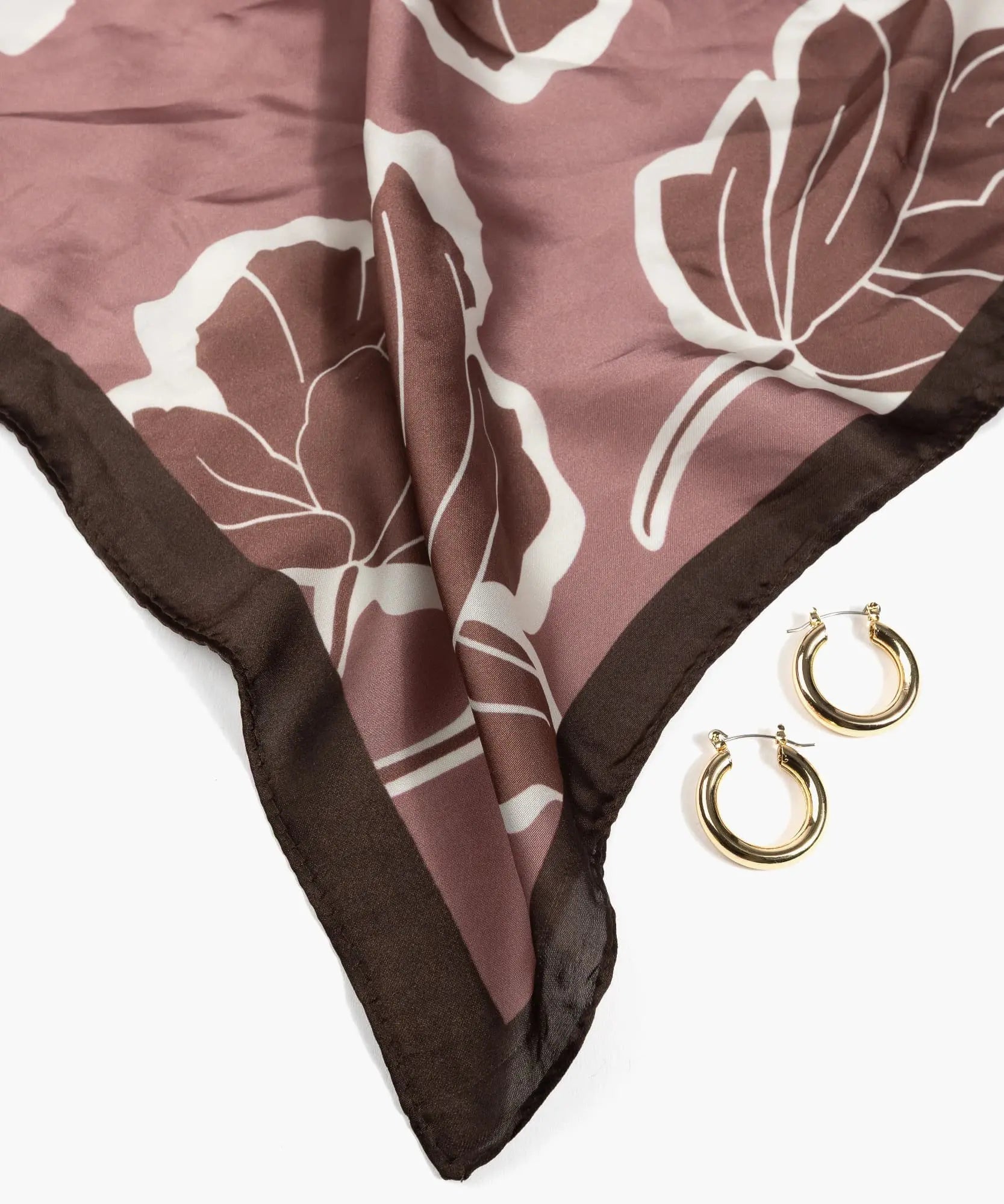 Set Pañuelo Y Aros Hojas