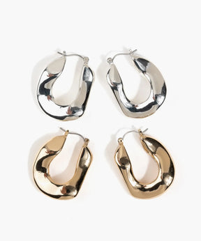 Aros Argollas Cuadradas Irregulares