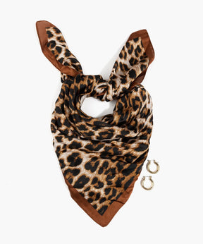Set Pañuelo Y Aros Diseño Animal Print