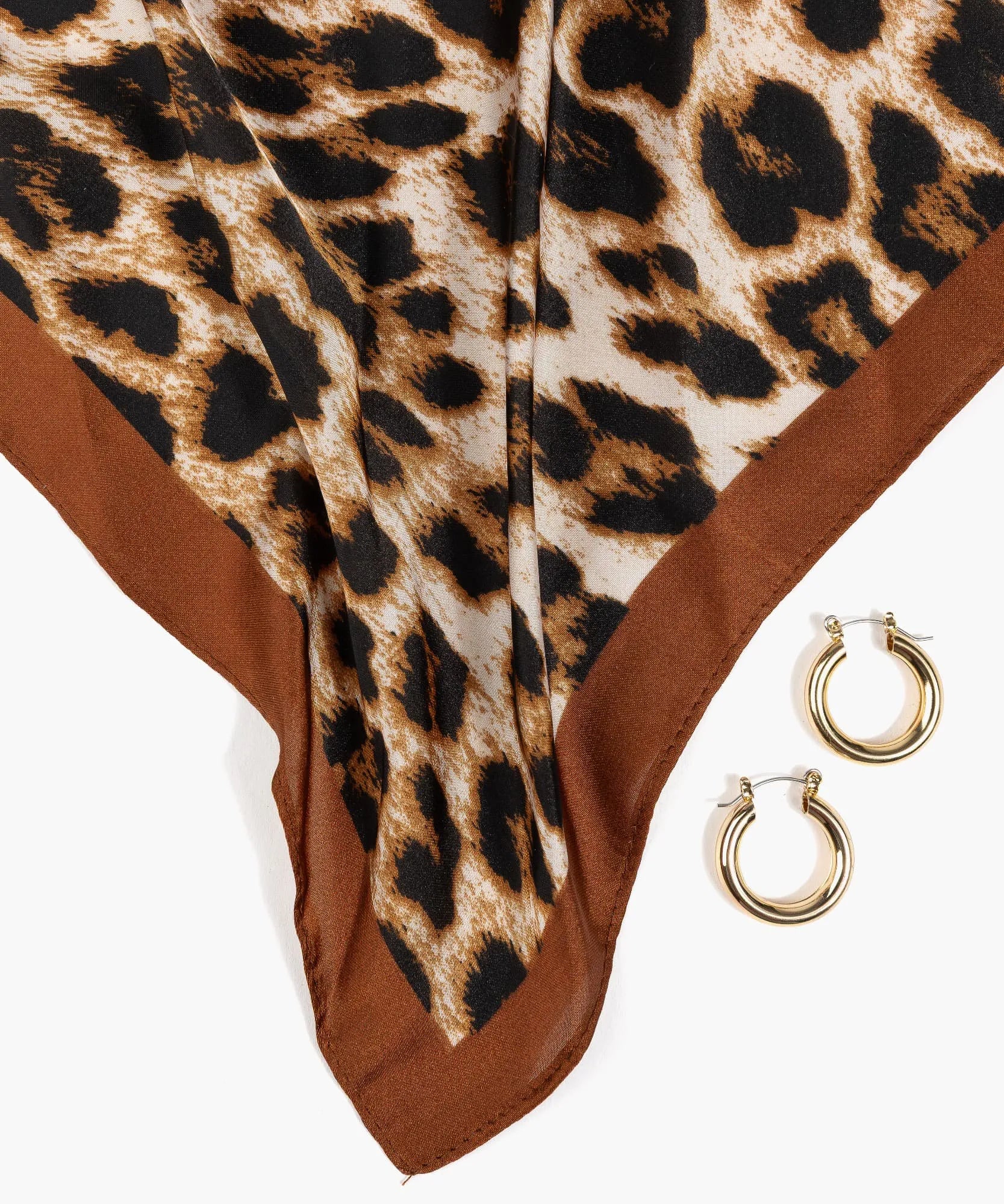 Set Pañuelo Y Aros Diseño Animal Print