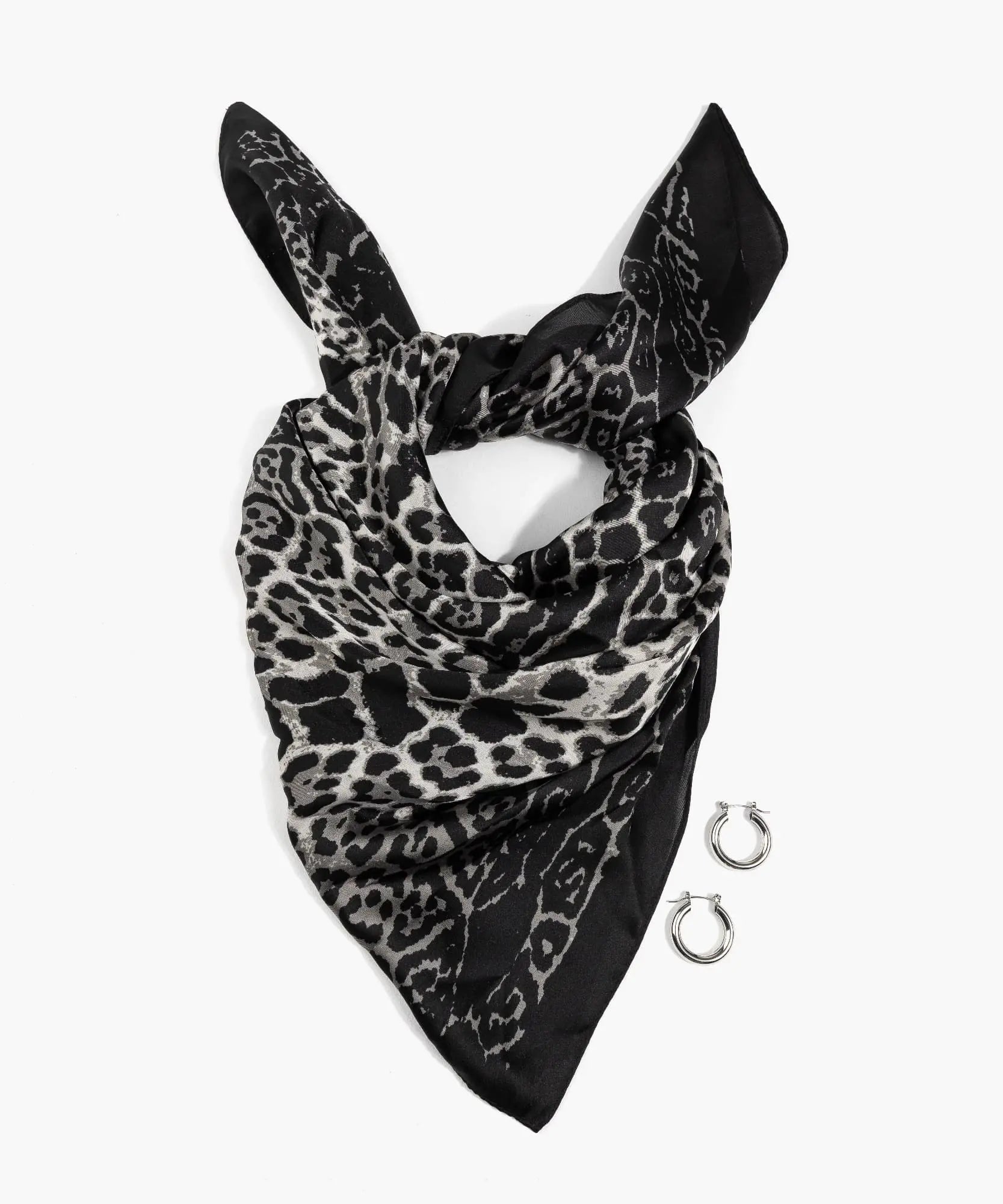 Set Pañuelo Y Aros Diseño Animal Print