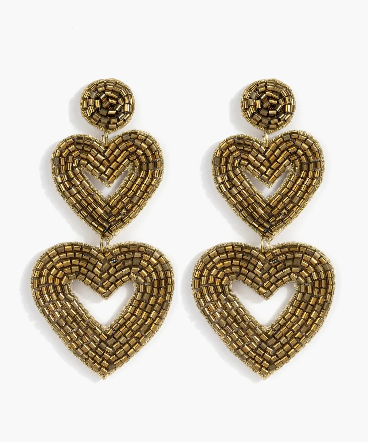 Aros Largos Doble Corazón Fiesta