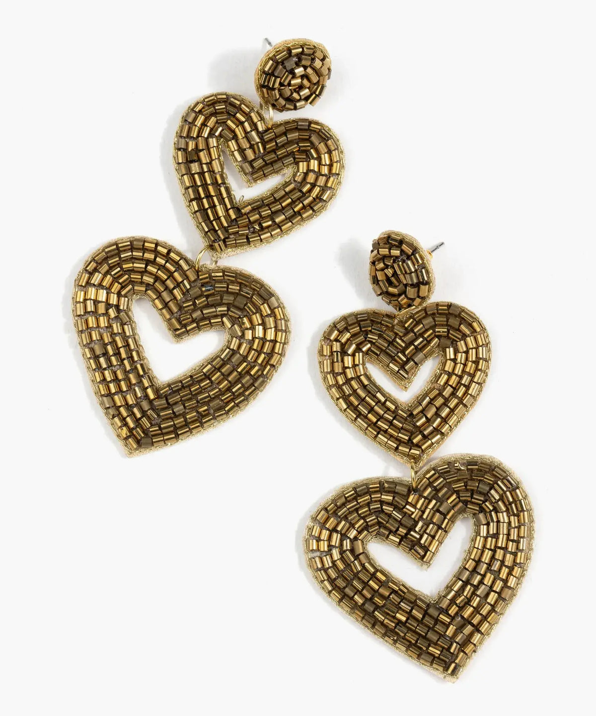 Aros Largos Doble Corazón Fiesta