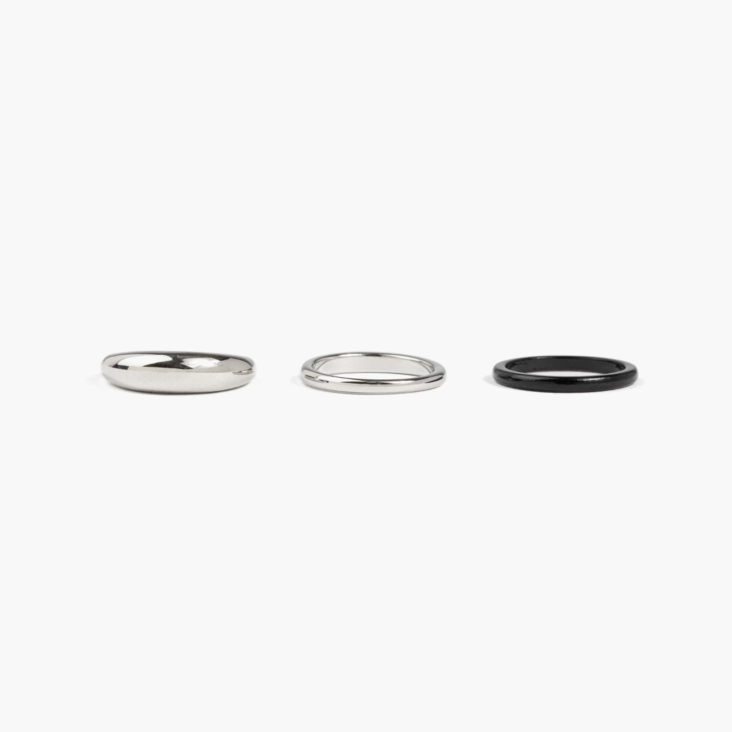 Set Anillos Acero Inoxidable Clásicos