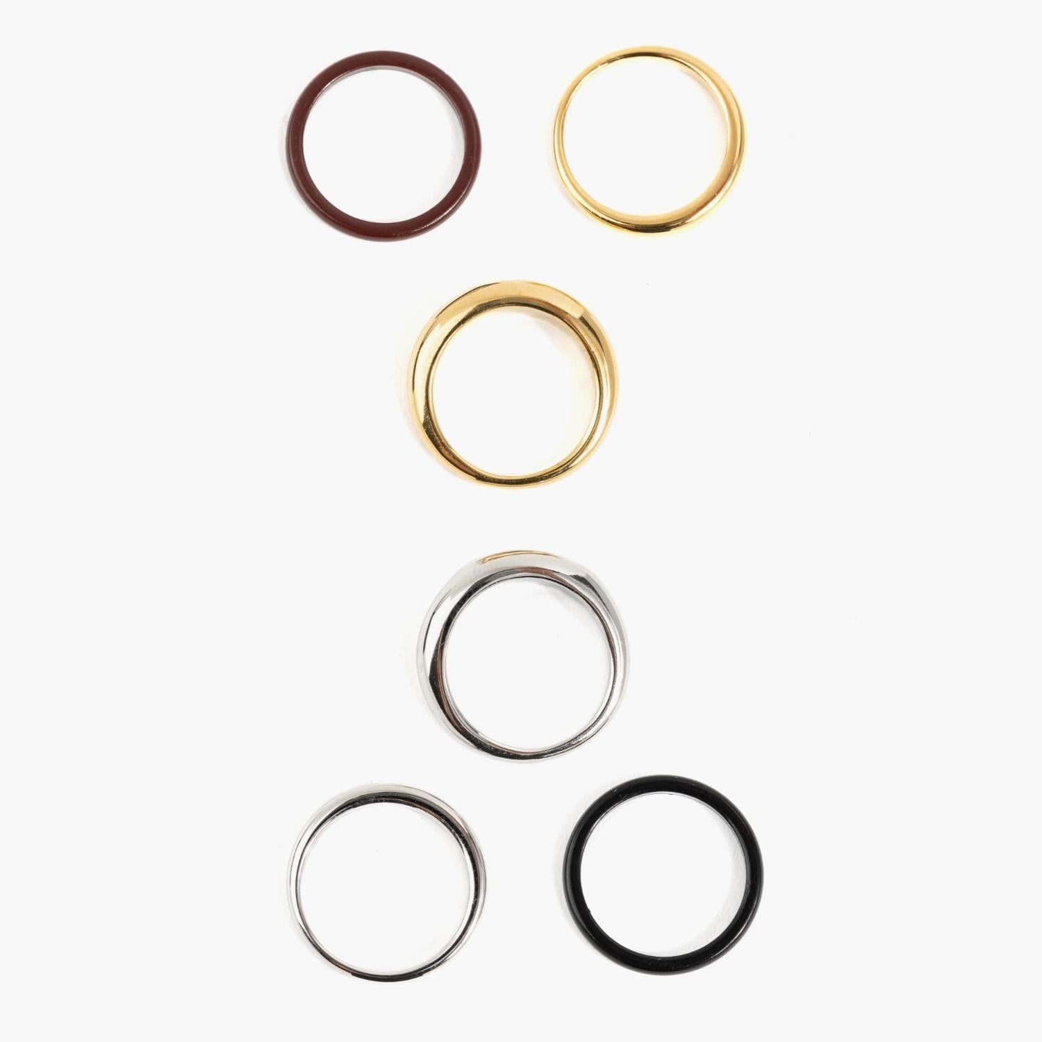 Set Anillos Acero Inoxidable Clásicos