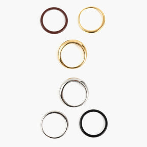 Set Anillos Acero Inoxidable Clásicos