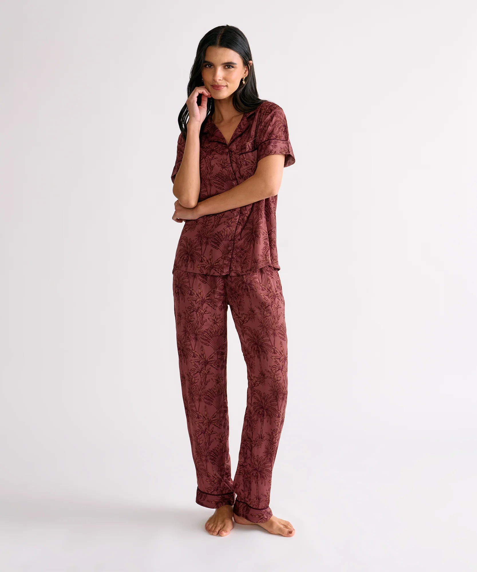 Pijama Camisero Palmeras Dreamy