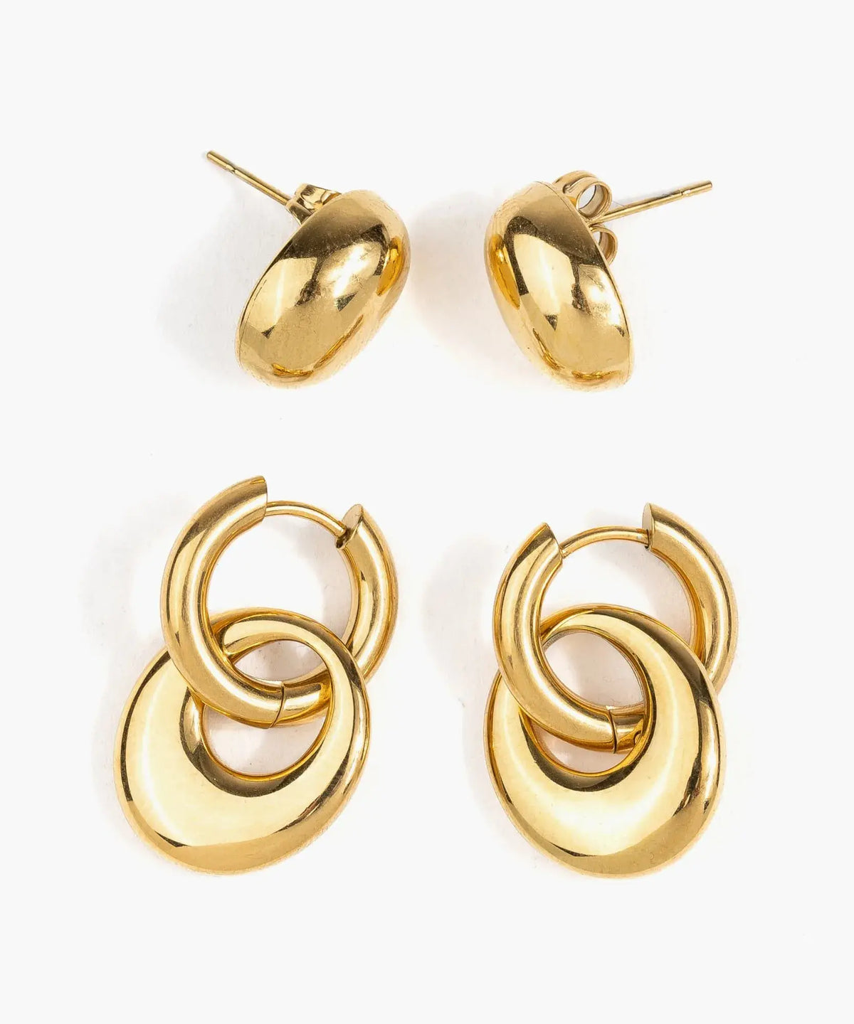 Set Aros Acero Inoxidable Charm