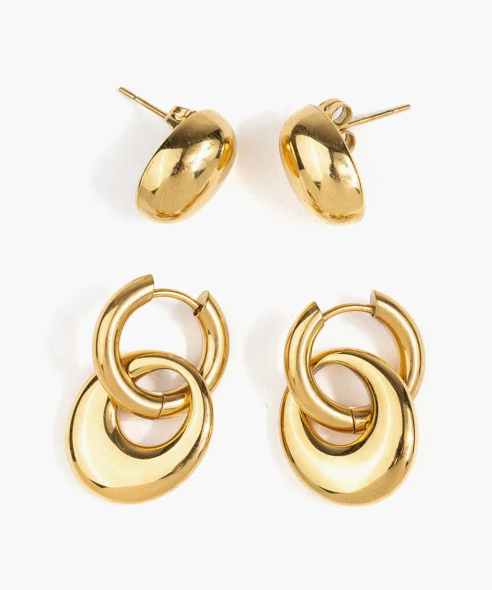 Set Aros Acero Inoxidable Charm