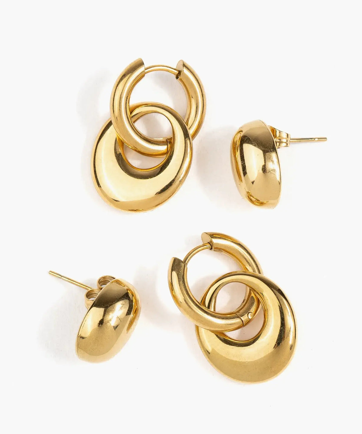 Set Aros Acero Inoxidable Charm