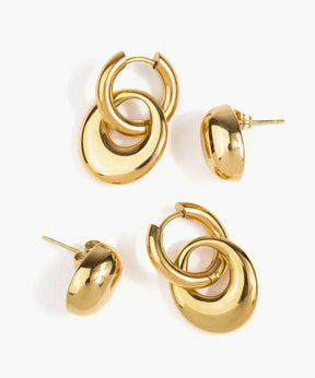 Set Aros Acero Inoxidable Charm