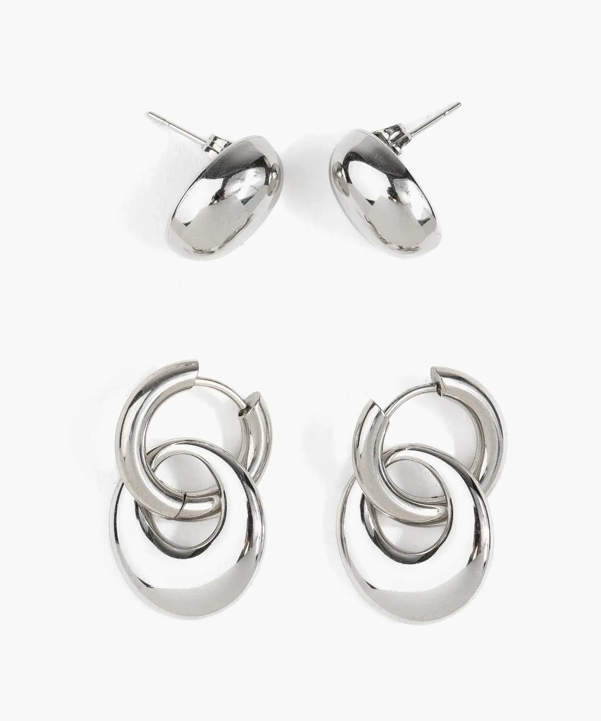 Set Aros Acero Inoxidable Charm