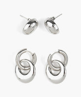 Set Aros Acero Inoxidable Charm