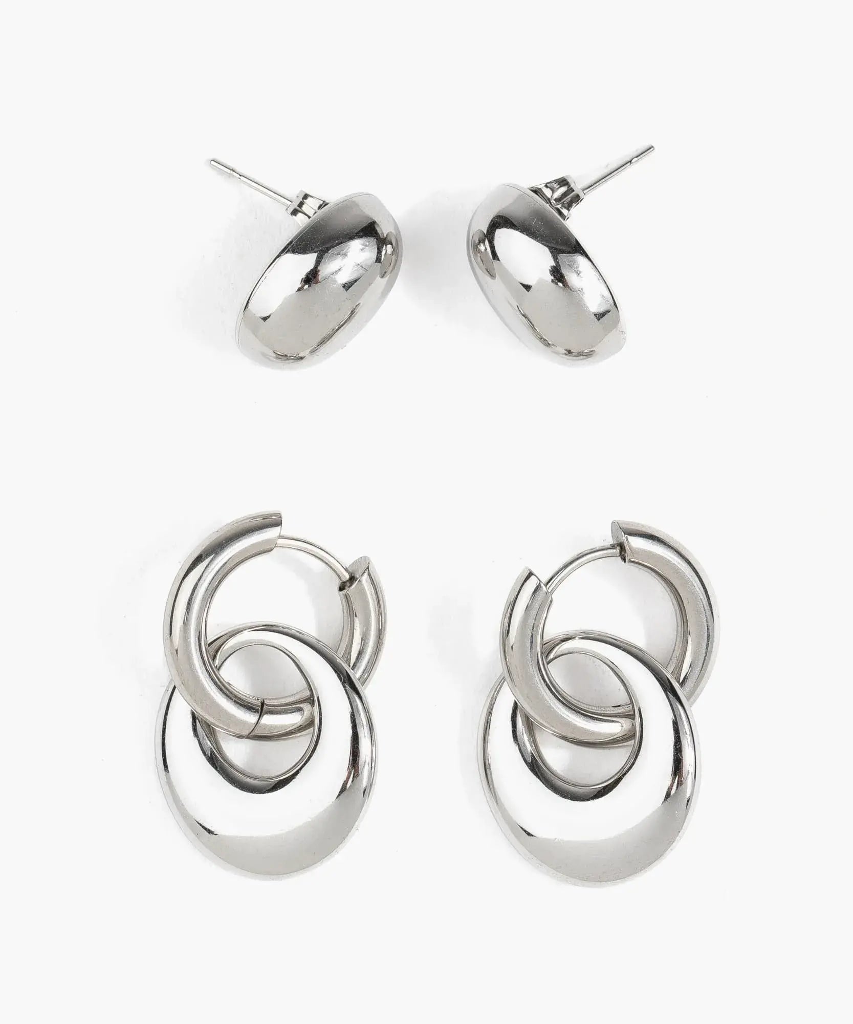 Set Aros Acero Inoxidable Charm