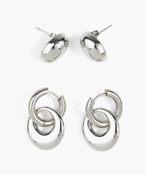 Set Aros Acero Inoxidable Charm