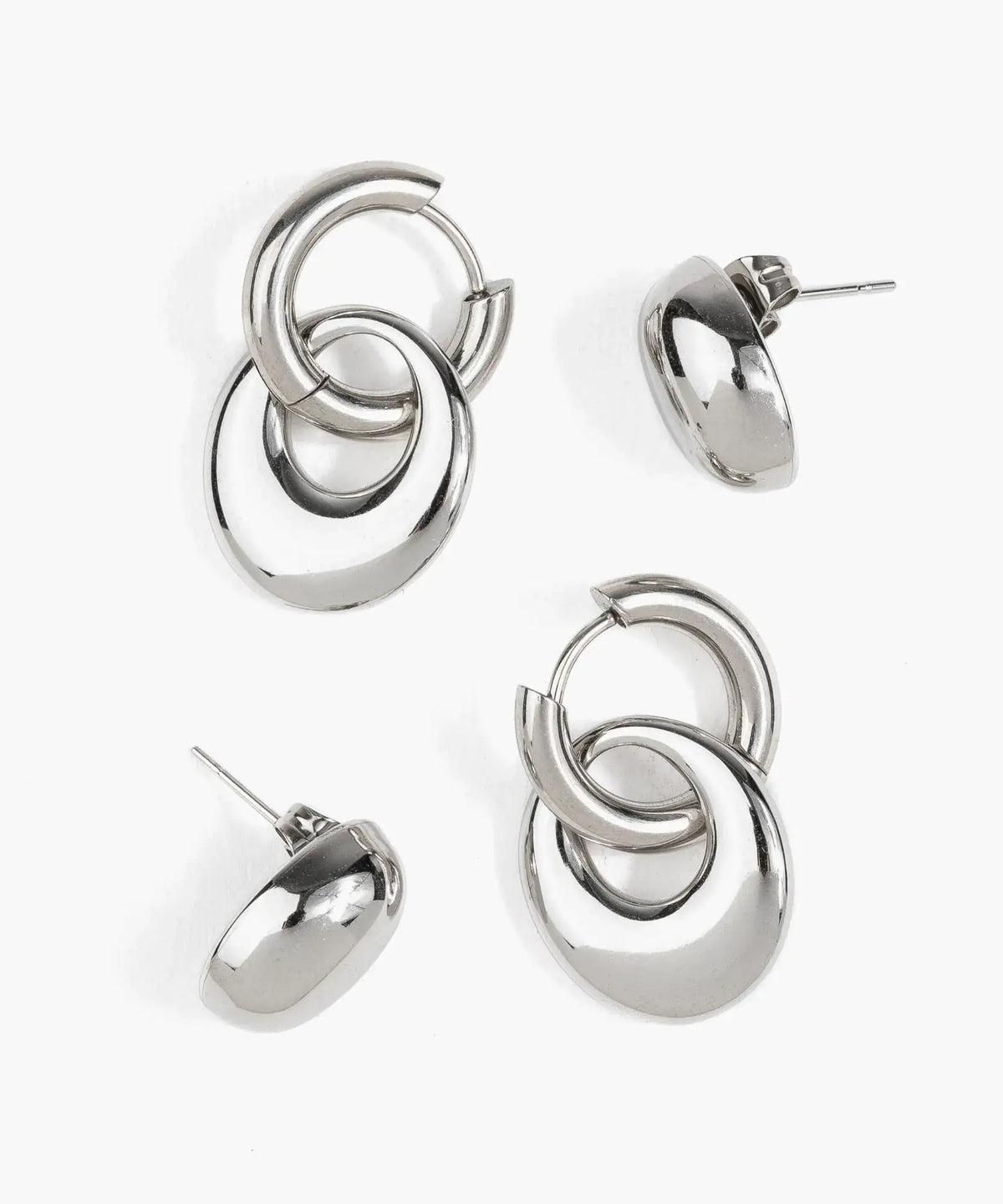 Set Aros Acero Inoxidable Charm