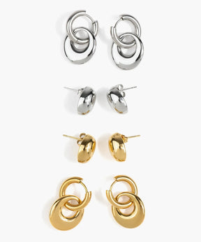 Set Aros Acero Inoxidable Charm