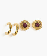 Set Aros Acero Inoxidable Textura