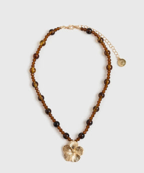 Collar Mostacillas Y Flor