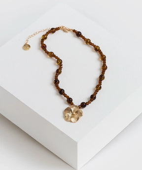 Collar Mostacillas Y Flor