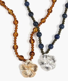 Collar Mostacillas Y Flor