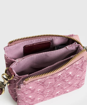 Billetera Pequeña Lanyard Flores Boho