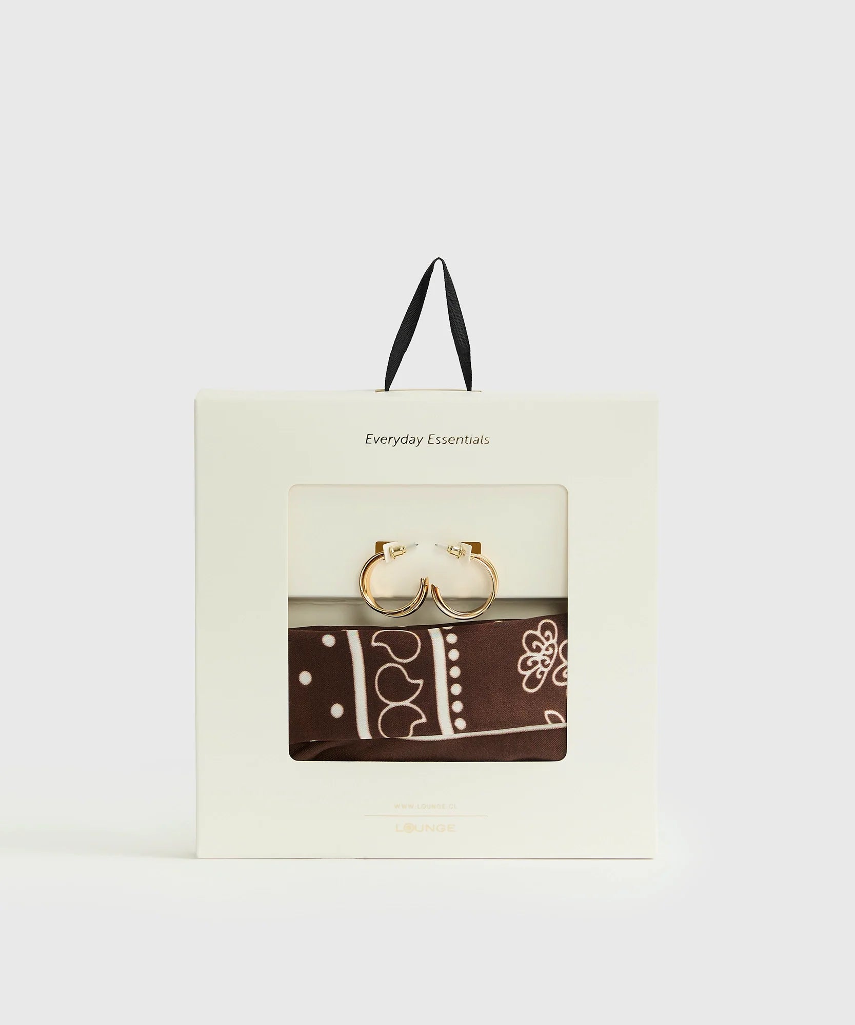 Set Pañuelo Y Aros Estampado Flores